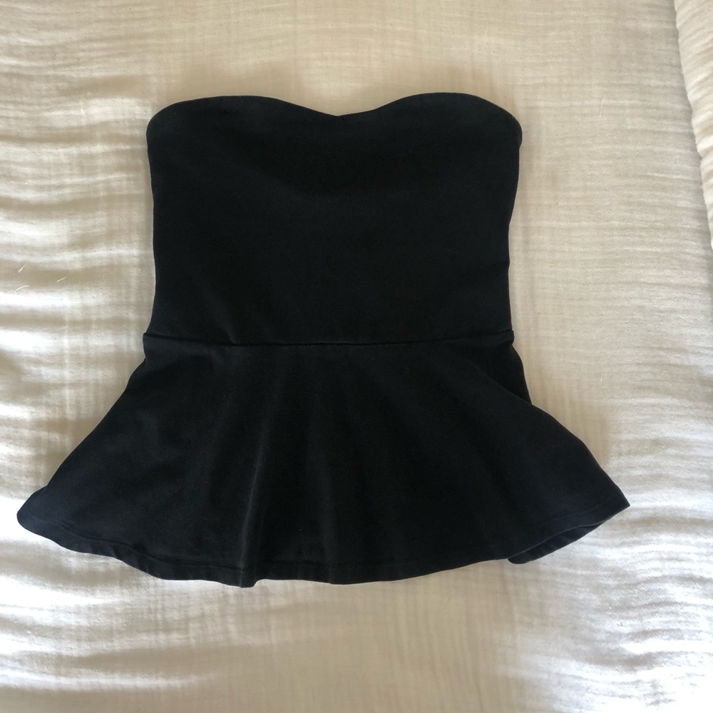 Express Ruffle Hem Tube Top